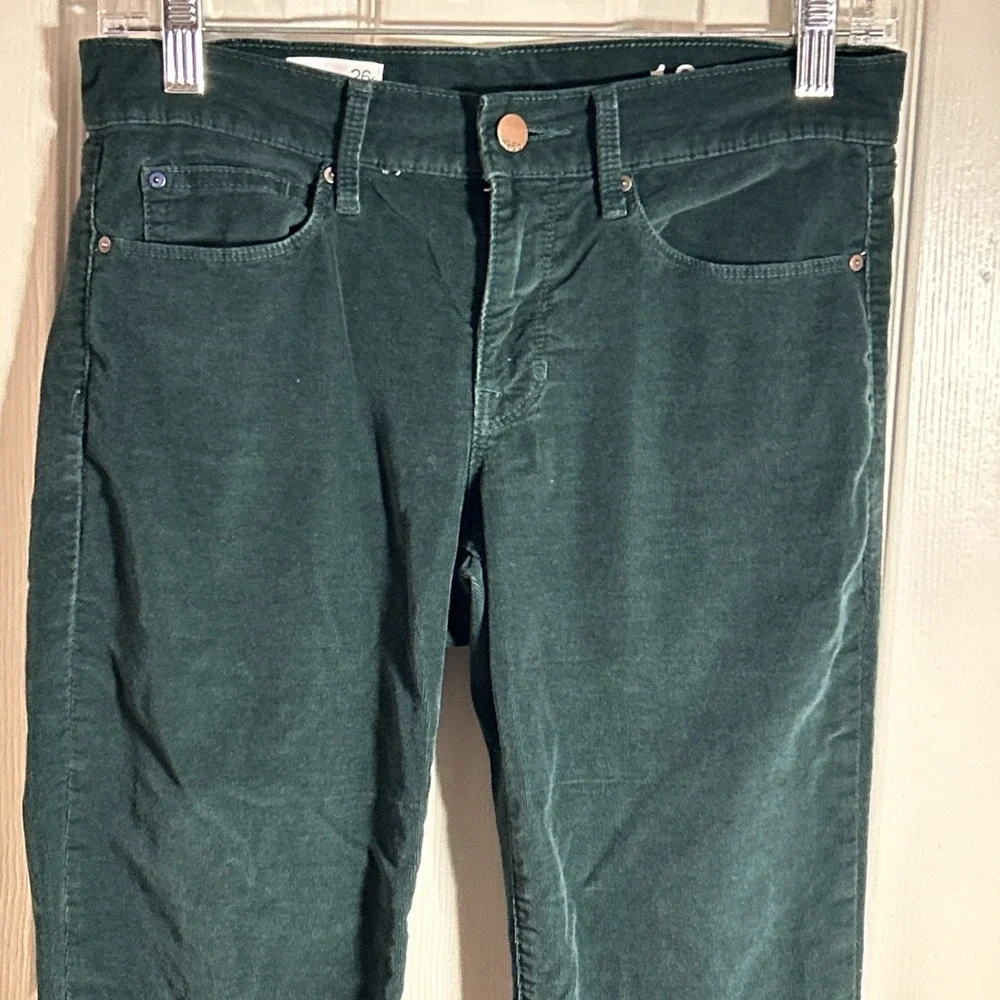 VTG Gap 1969 Womens 26R  Corduroy  Green Legging Jean Skinny Pants